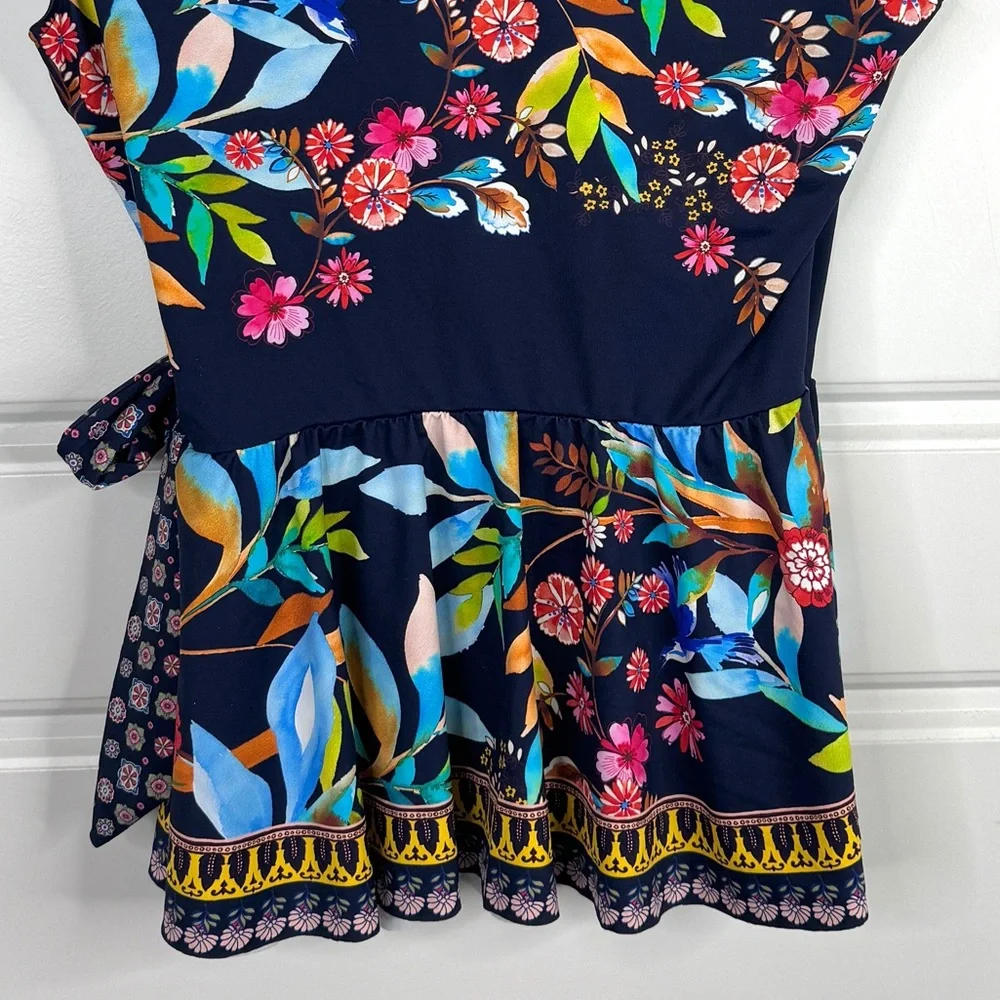 JOHNNY WAS Ocean Dreamer Tankini Wrap Top NEW Size S